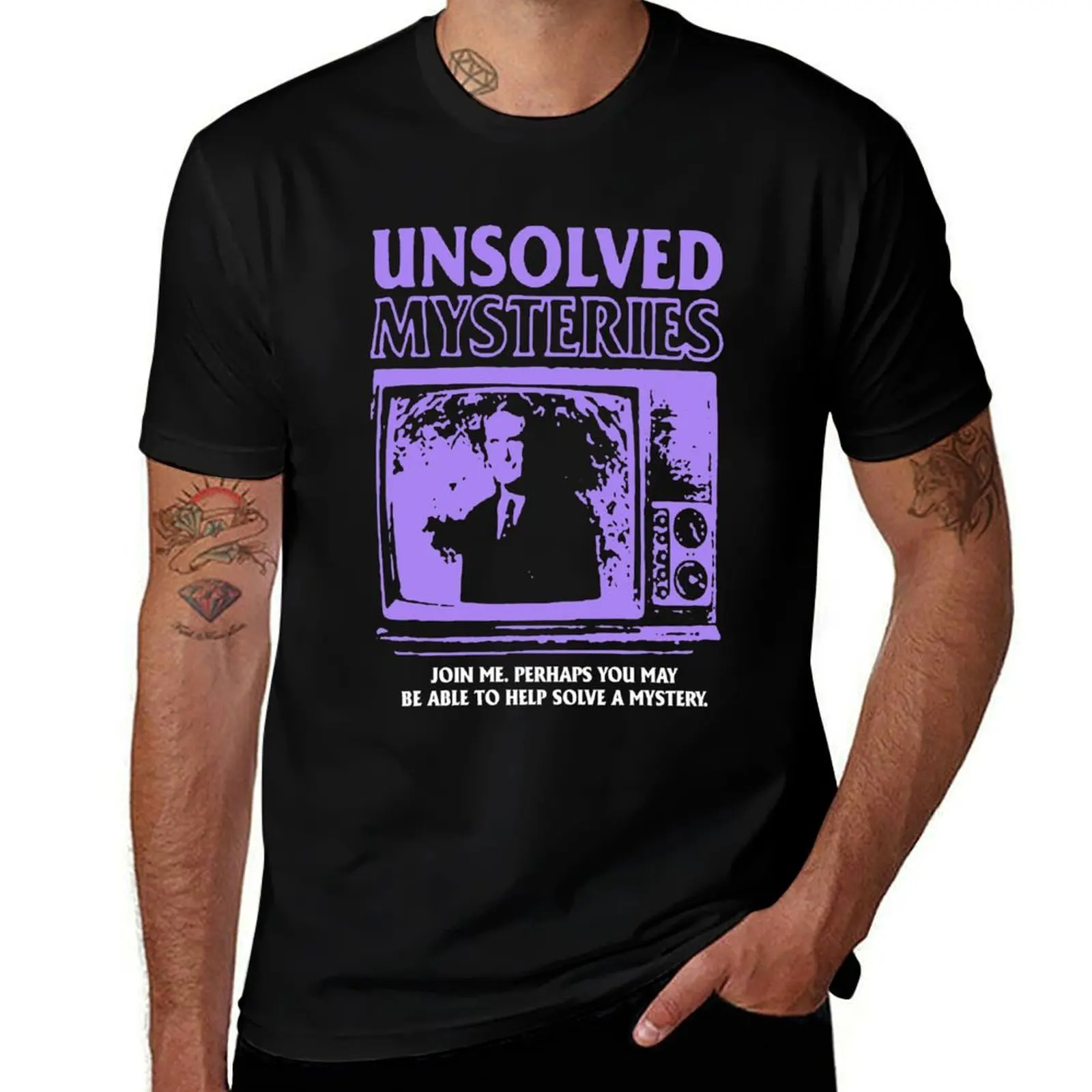 unsolved mysteries television show art gift T-Shirt oversized t shirt blacks graphics Men's t-shirt