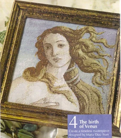 Amishop 14CT Cross Stitch Kits Sets, The Birth Of Venus Woman, Beauty, Unprinted 35*35cm, Lady