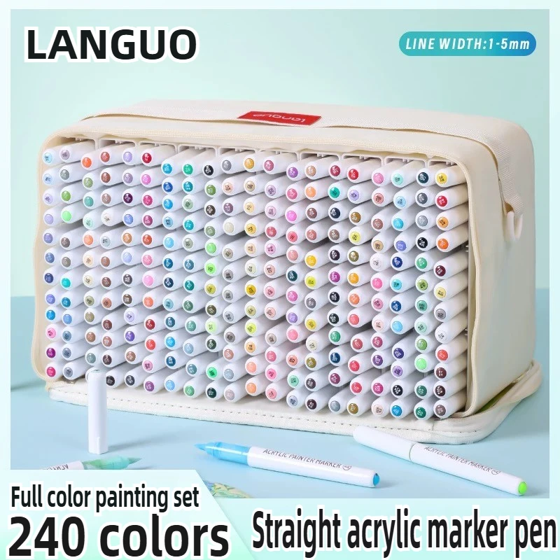 

LANGUO 240/9 цветов прямые жидкие акриловые ручки кисть маркер для рисования керамическое стекло DIY товары для рукоделия канцелярские принадлежности