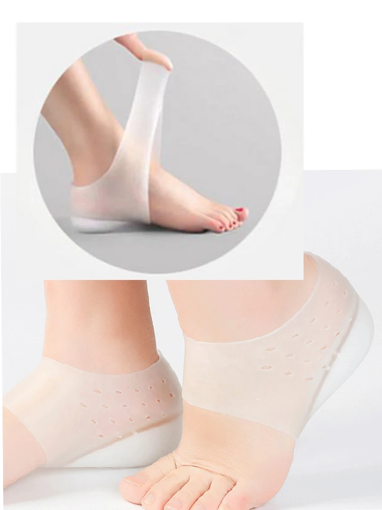 Semelles intérieures invisibles pour augmenter la hauteur, 4.5Cm, Inserts de levage du talon en Silicone pour chaussures, coussin de Support confortable, outil pratique de soins des pieds