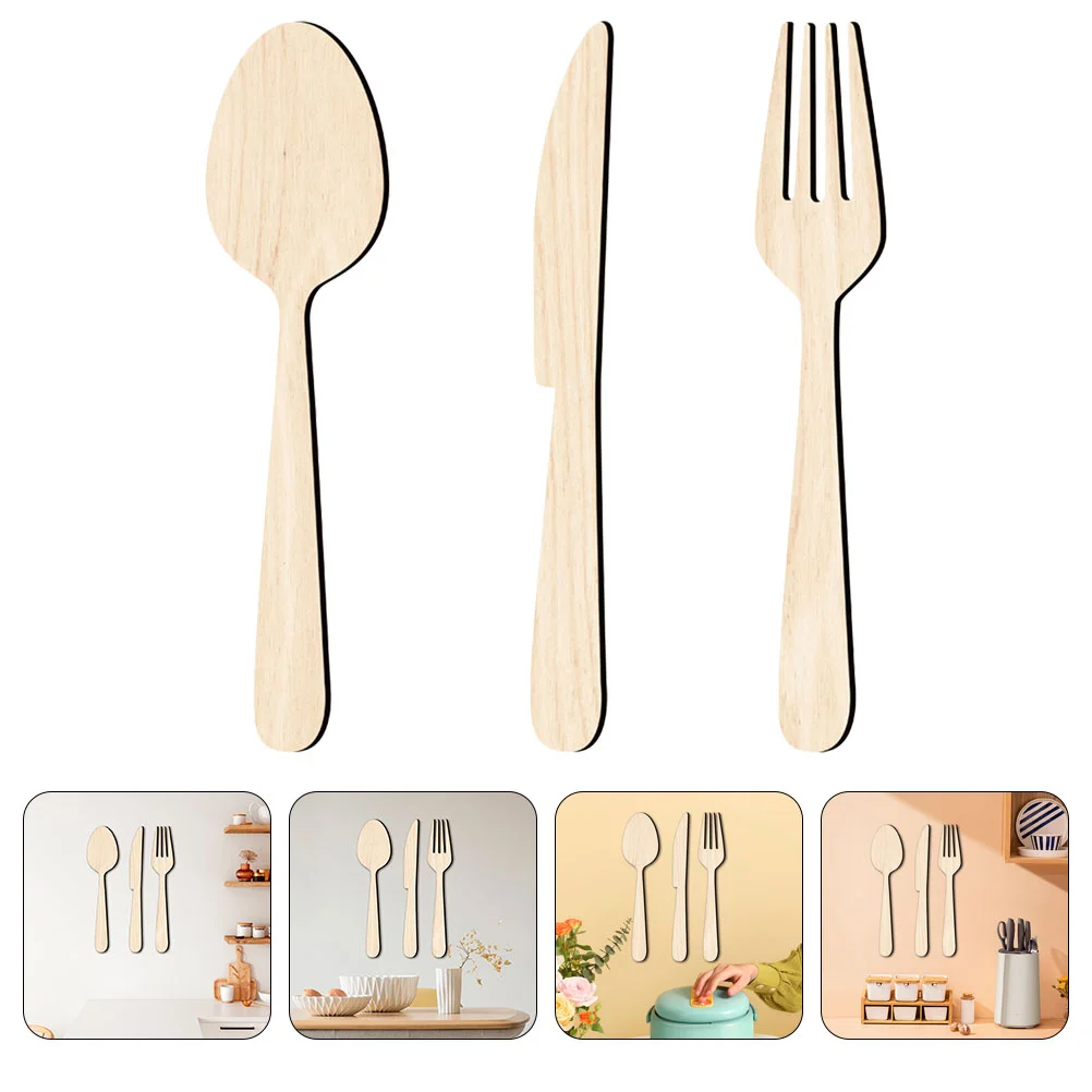 

Wooden Fork Spoon Knife Sign Farmhouse Decor The Kitchen Scoops Nail Tableware