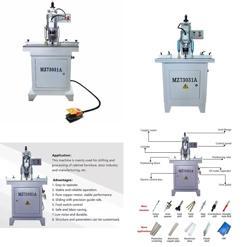 for Single Row Door Lock CNC PCB Hole Drill Machine Furniture Drilling Hinge Machine Portable Cabinet Wood Boring Machines