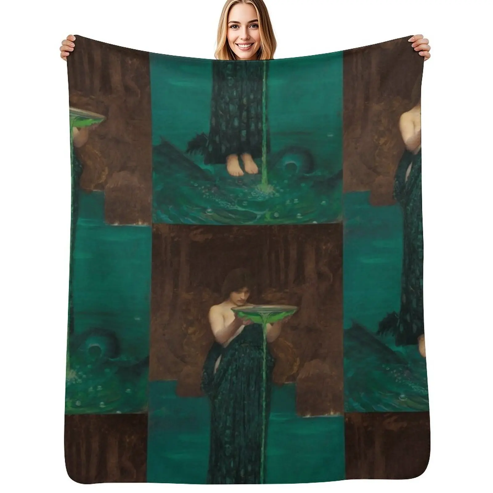 Circe Invidiosa - John William Waterhouse 1892 Throw Blanket Flannels Hairys Retros Thermal Tourist Sofa Quilt Blankets