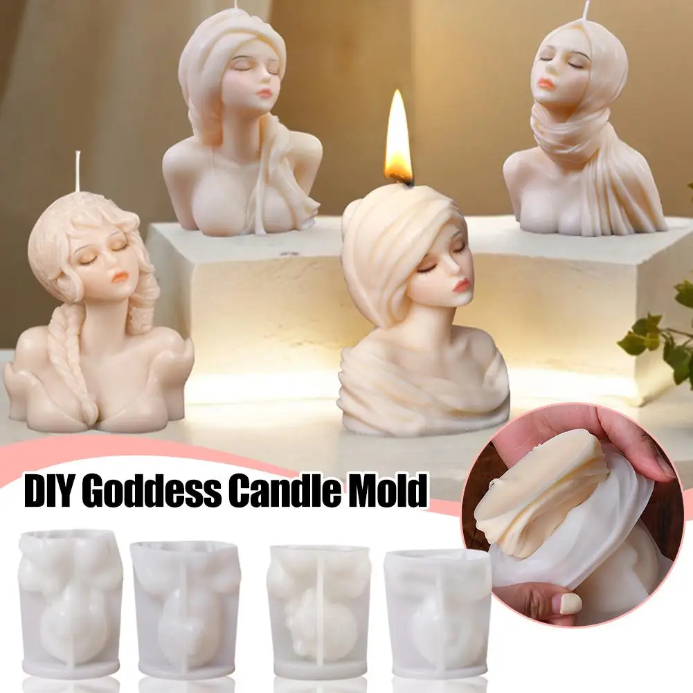 Girl Portrait Aroma Candle Silicone Mold Cute Girl Decoration Desk Texture Mould Gifts Ornaments Valentine's Day Candle Sil N7X7