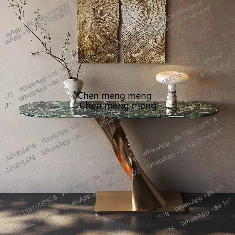 

M26 Light luxury marble entrance table Entry door Decorative table against the wall Entrance cabinet Villa entrance