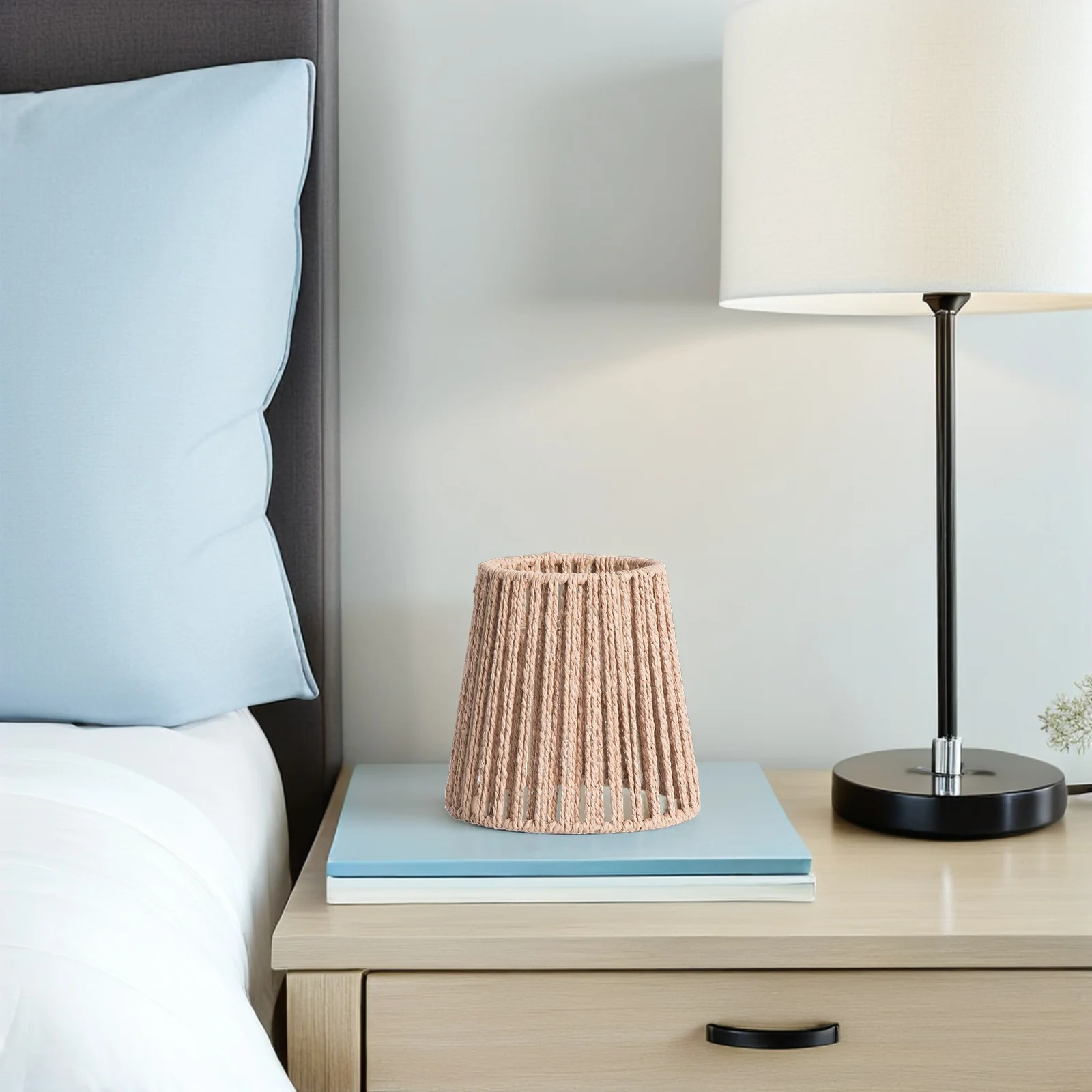 Paralume per lampada a sospensione in corda di canapa rustica, copertura per plafoniera, copertura per luce intrecciata artigianale di ricambio per illuminazione interna del ristorante