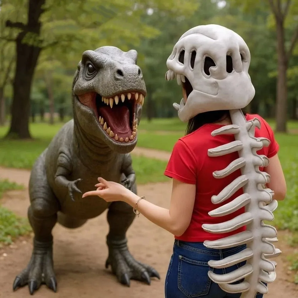 Creative 3D Dinosaur Skeleton Soft Funny Dinosaur Skeleton Cos Props Novelty Unique Dinosaur Skeleton Costume Set Children