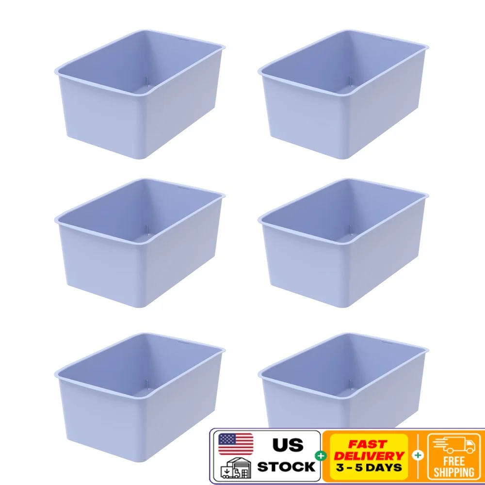 

Plastic Small Cubby Bin Organizer Set 6-Pack Desktop Storage Art Supplies Toy Bin Classroom Cubbies Washable Storage Solution