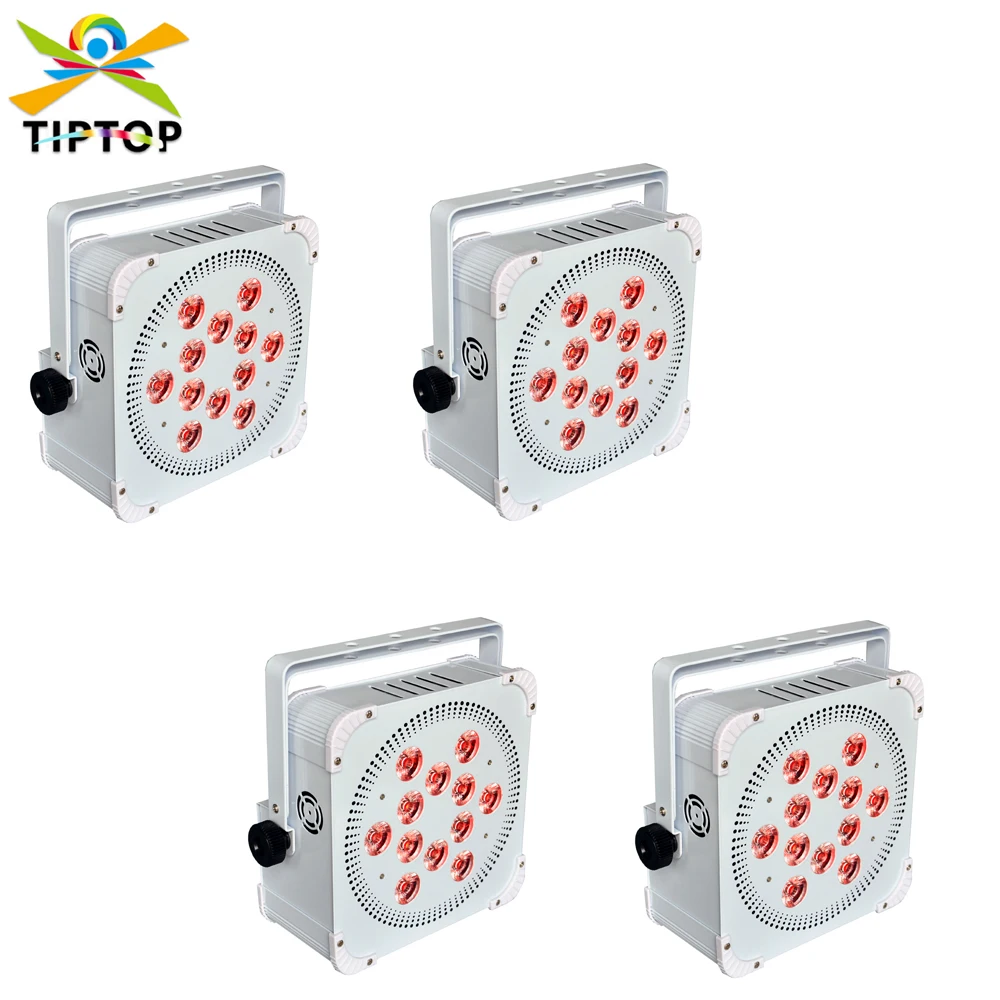 TIPTOP 4pcs Wedding Uplighting Battery Powered Wireless Rechargeable 12x18 Watt hex LED Par can Light TP-B1218B