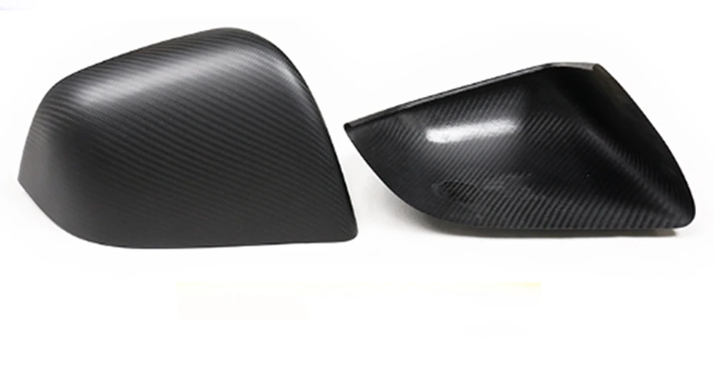 2 Pieces Car Mirror Case Cover Rear View Cap Reverse Shell Add On Carbon Fiber For Tesla Model Y 2020 2021 2022 2023