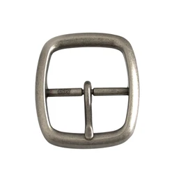 1piece Middle Center Bar Buckle 40mm Metal Retro Silver Men's Casual Single Pin Center Bar Buckle Leather Craft Webbing