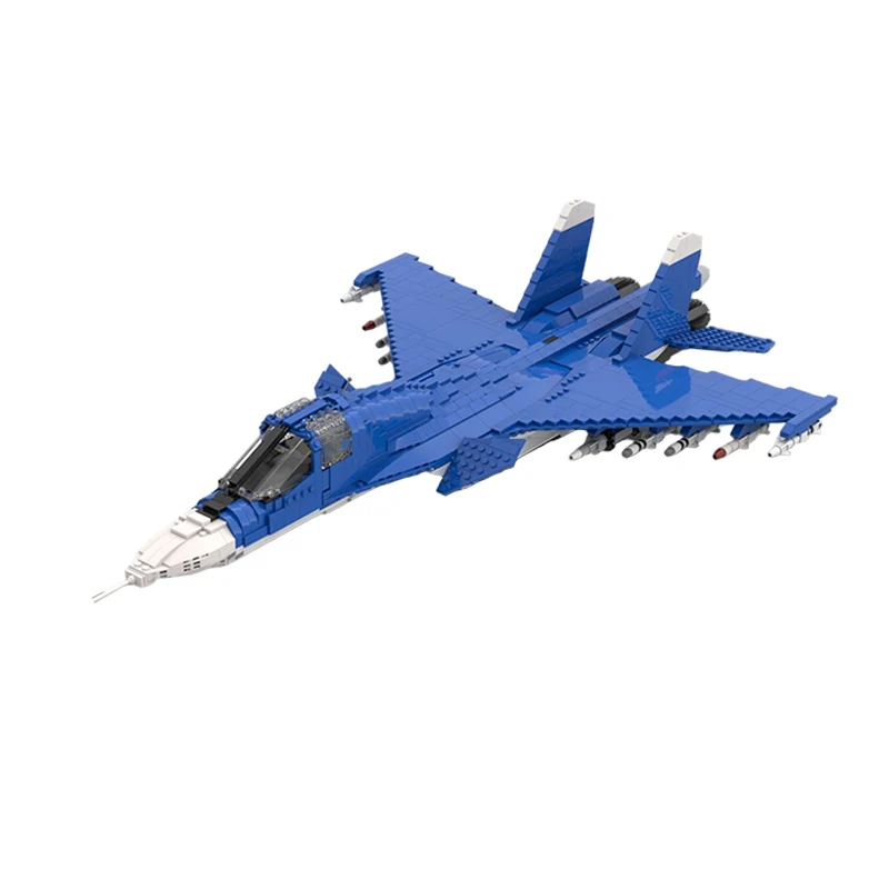 qwert SU-34 Fighter-Bomber Model MOC Building Bricks War Equipment Modular Technology Gifts Holiday Assemble Children Toys Suit
