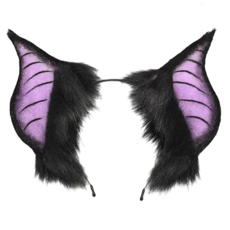 39bb Bat oreilles bandeaux adolescents anime cosplay coiffeuse fausse fourrure cerceau cheveux en peluche pour cosplay