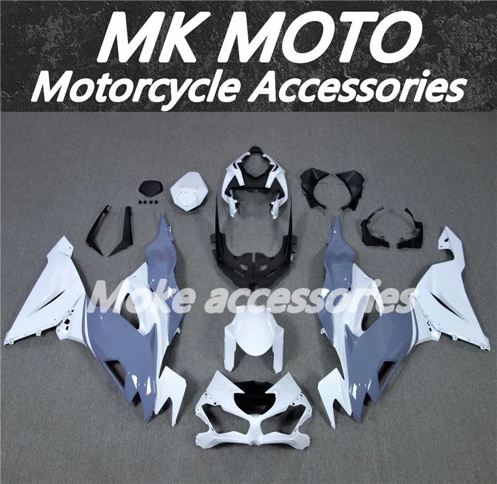 Комплект обтекателей моторов Moke подходит для zx-6r 2019 2020 2021 2022 2023 636 Комплект кузовных работ 19 20 21 ABS Injection Ninja Серый Белый