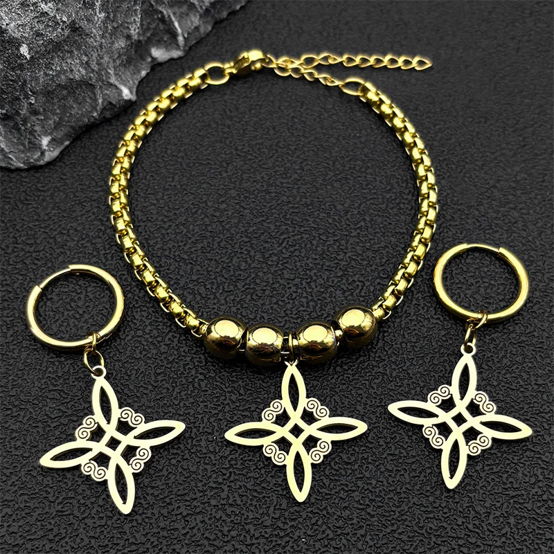 Women's Celtic Witchcraft Stainless Steel Jewelry Set