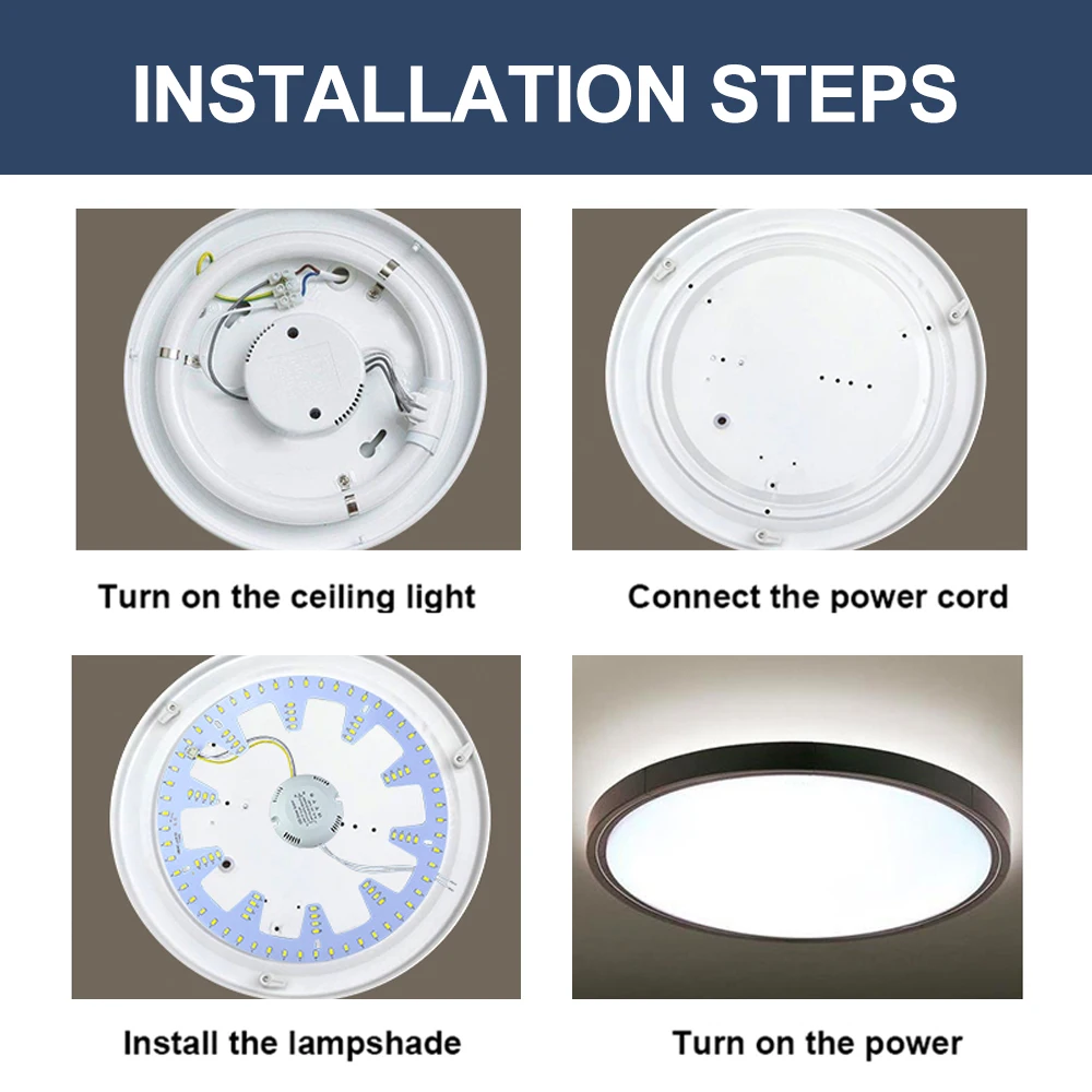 Imagem -06 - Painel Led Regulável para Lâmpada do Teto Módulo Led Luz de Teto Luzes do Ventilador Substituição 12w 18w 24w 220v