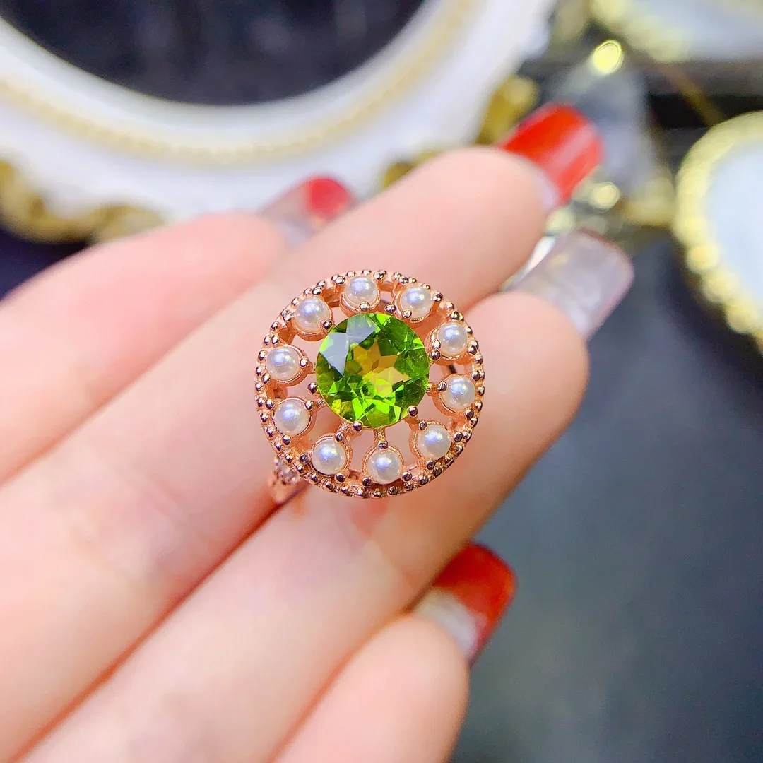 

Sterling Silver 925 Ring Women's Luxury Free Shipping Peridot Garnet Topaz Gemstone Natural Savre Stone Jewelry Original Date