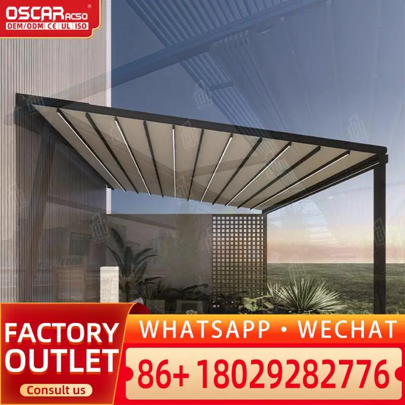 

Motorized Retractable Outdoor Folding PVC Awning Pergola with Powder Coating for Garden Patio Balcony Easy Assembly Waterproof S