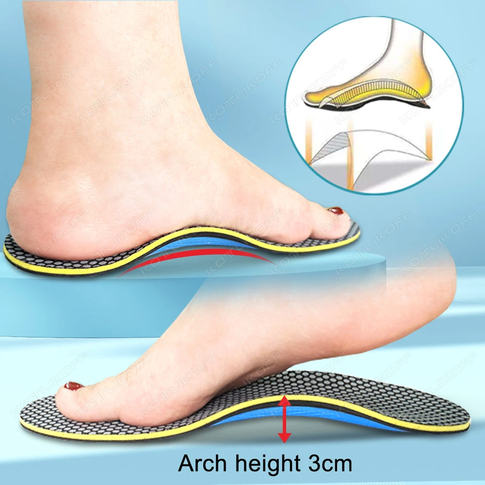 Semelles orthopédiques EVA pour hommes et femmes, 1/2 paires, Support de pied plat, coussinet de voûte plantaire, soulagement de la fasciite plantaire, Inserts antibactériens pour chaussures de santé