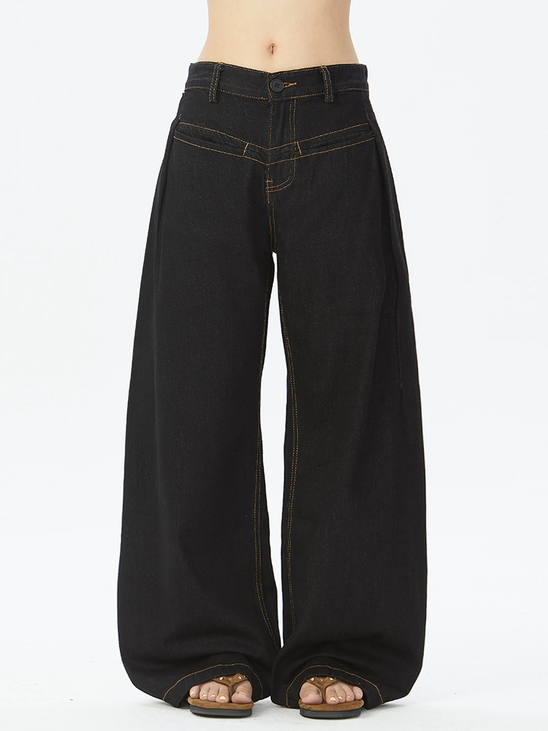 

WBSN American Retro Waed Original Color Knife Jeans Loose Wide Leg Long Pants Men Women New Design Casual Low Waist