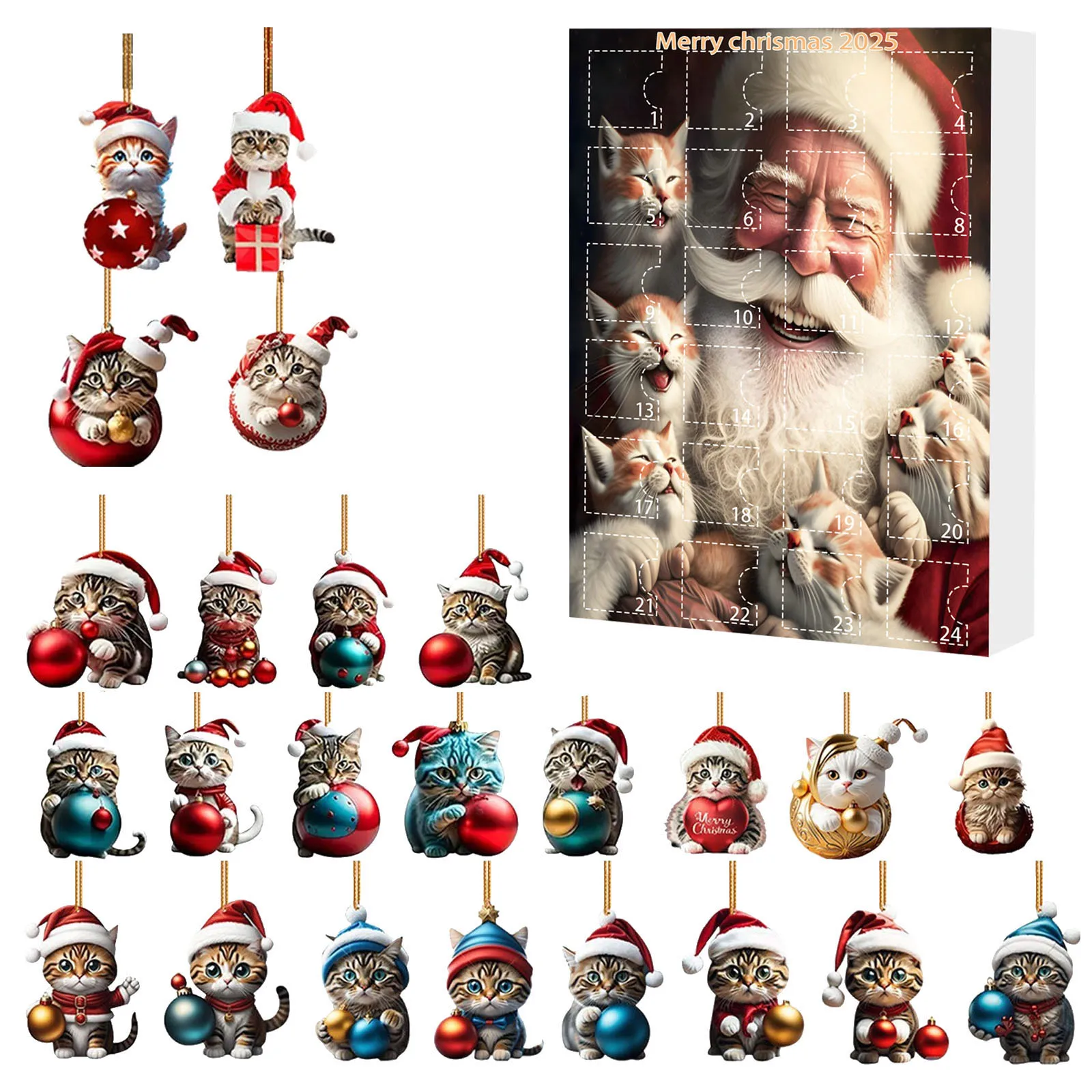 Minuterie de sable de 10 minutes, arbre de noël, pendentif en acrylique, calendrier de l'avent pour chat, compte à rebours de noël, horloge d'entraînement 2D Portable