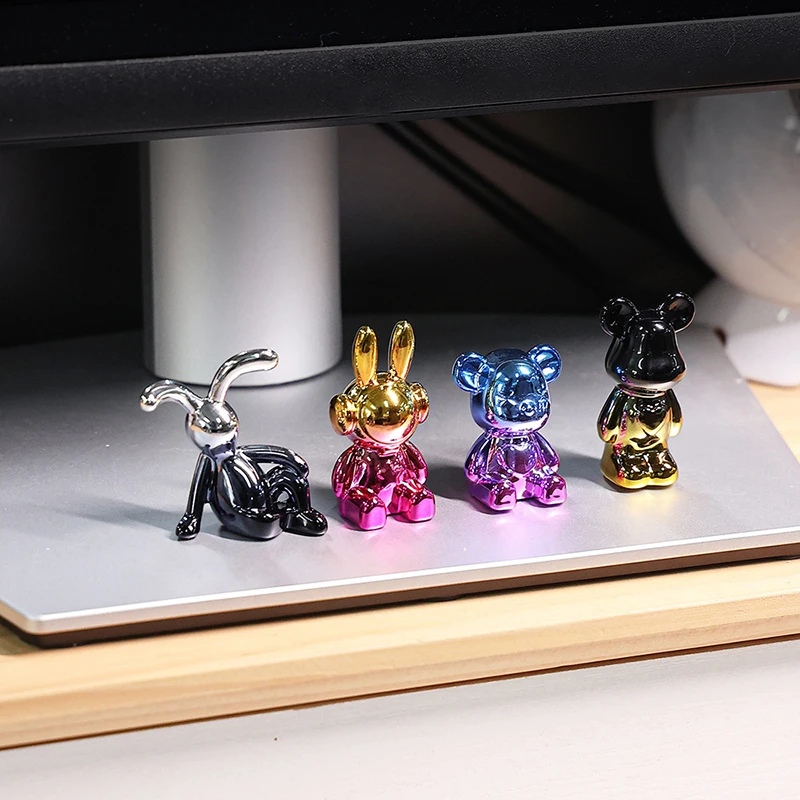 

4 PCS Cute Cartoon Bear Car Interior Decorations Car Center Console Ornaments
