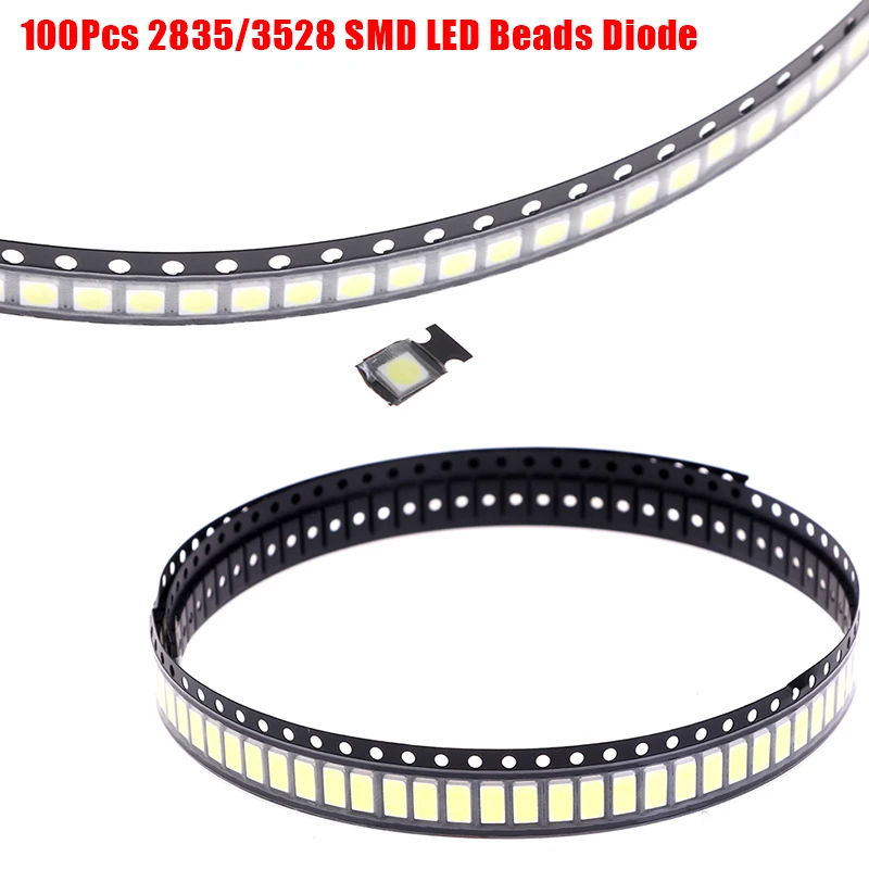 

100Pcs 2835/3528 Chips SMD LED Beads 1W 3V Cold White Light For TV LED Diodes