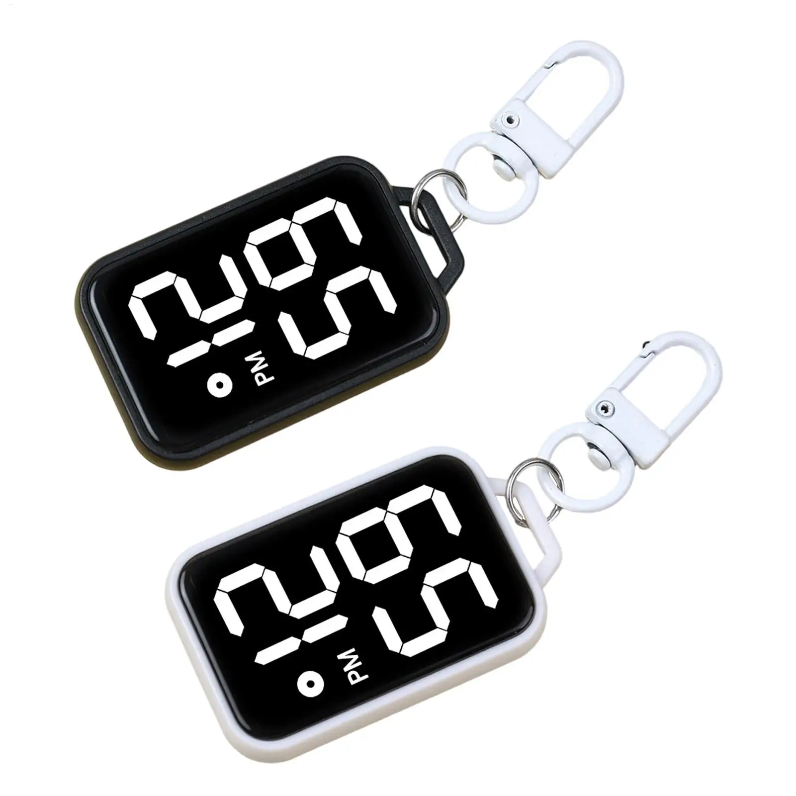 Keychain Pendant Watch Square Large Character Electronic Watch Student Pocket Watch Accurate Touch Screen Timepiece for Adults