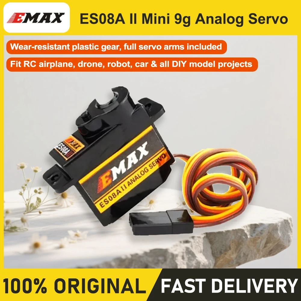 EMAX ES08A II 9g Micro Analog Servo Plastic Gear 1.8kg Torque Mini Servo For RC Fixed Wing 3D Airplane Aircraft