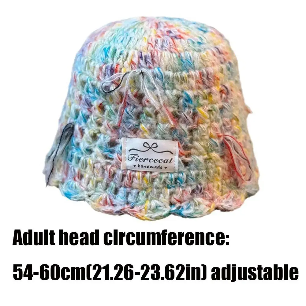 قبعة صوفية ملونة محبوكة مقاومة للرياح ، آذان واقية من القوس الحلو ، قبعة بلا لجام ، الخريف والشتاء
