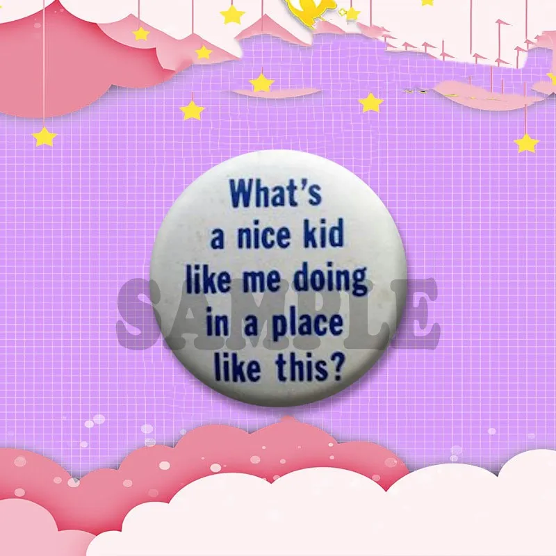 Niedliche Lisa Girl Interrupted Emaille-Pins mit lustigem Spruch „Out of My Mind“, handgefertigte Snap-in-Broschen für Kleidung, Taschen und Accessoires – Detail 5