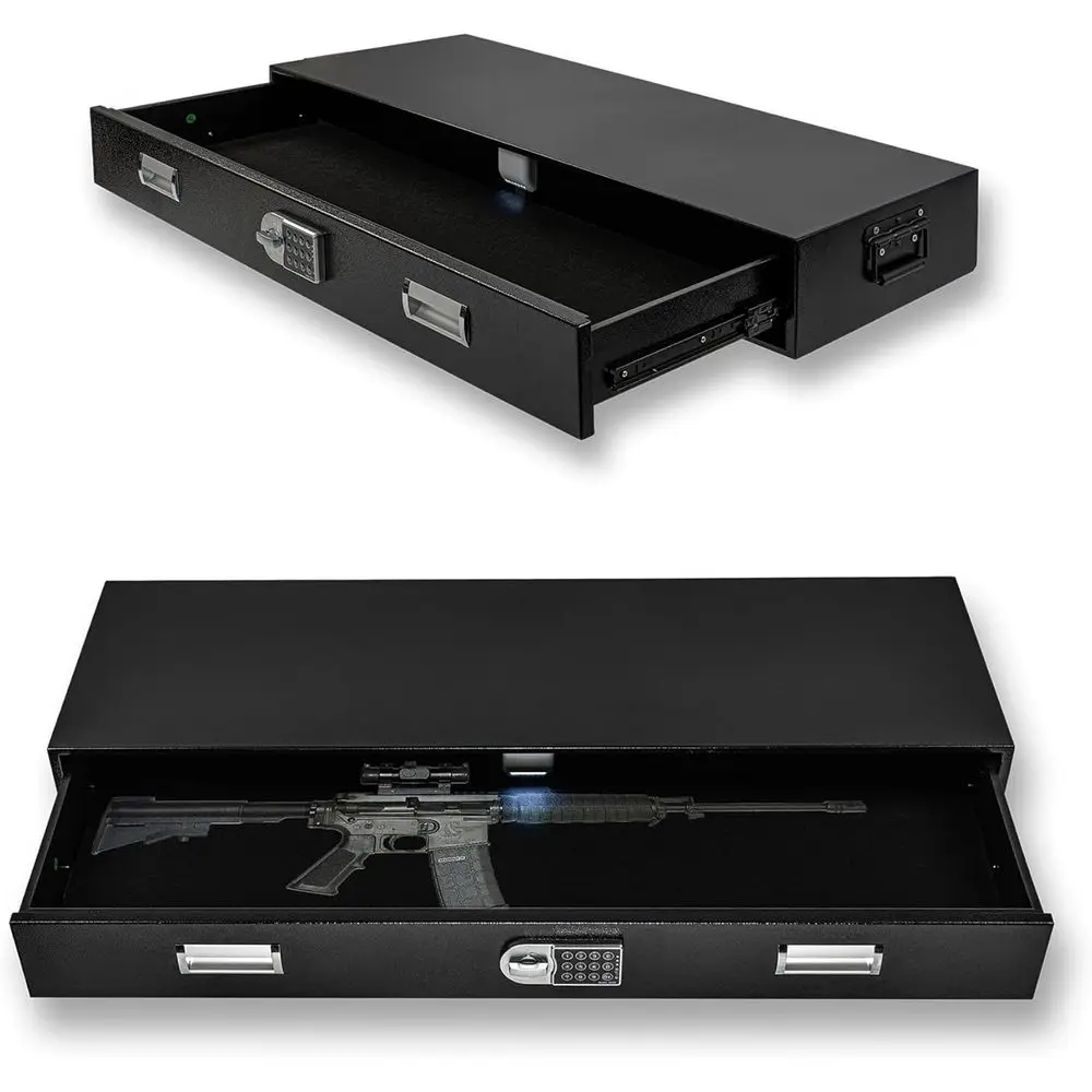 

Secure Underbed Firearm Storage, AR Rifle Safe, Long Case for Car Trunk, Home Safes for Pistols and Vertical Shotgun Rack