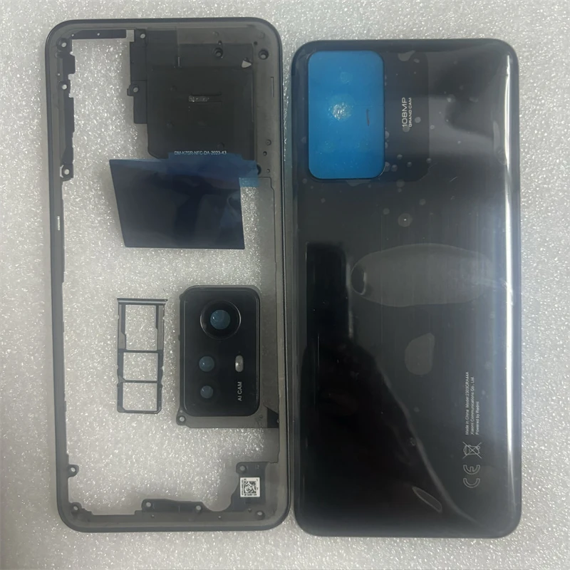 

Полноразмерный чехол Hot A + для Xiaomi Redmi Note 12S, средняя рамка + крышка батарейного отсека, задняя дверь, задний чехол + объектив камеры + SIM-карта