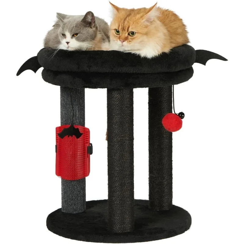 

4in1 Small Cat Tree,Scratching Post with Tower Soft Bed, Sisal Carpet Jute Posts with Three Hanging Ball Toys