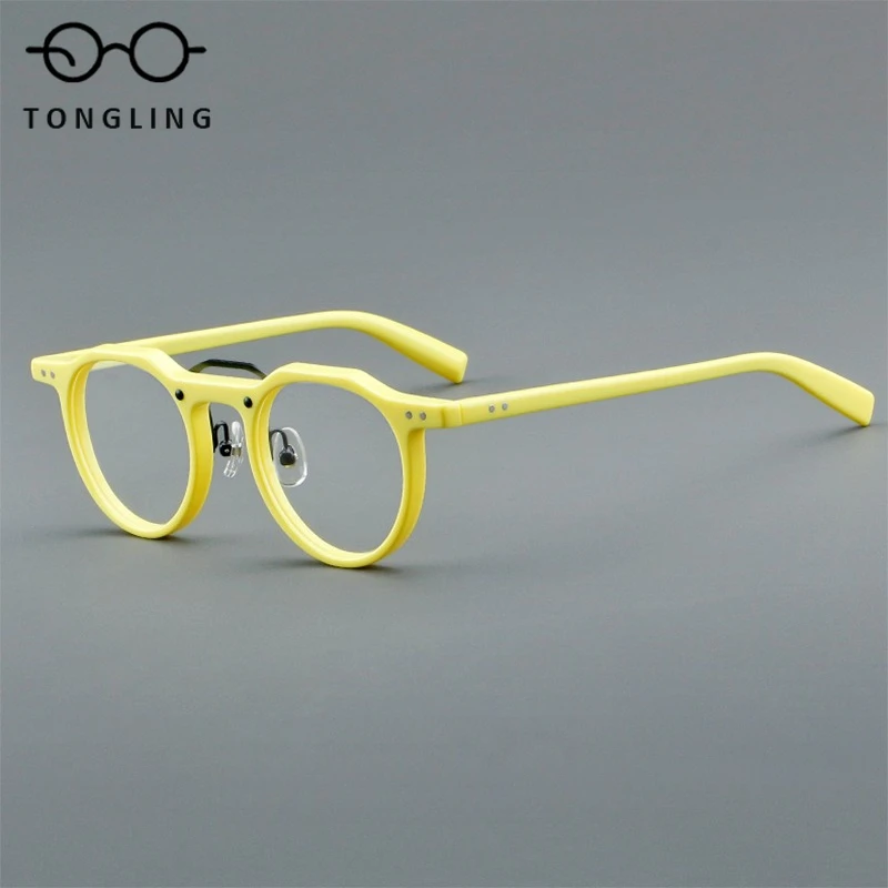 

2025 мужские высококачественные ацетатные очки ручной работы в стиле ретро, модные модные женские бестселлеры, художественная оправа для очков для путешествий