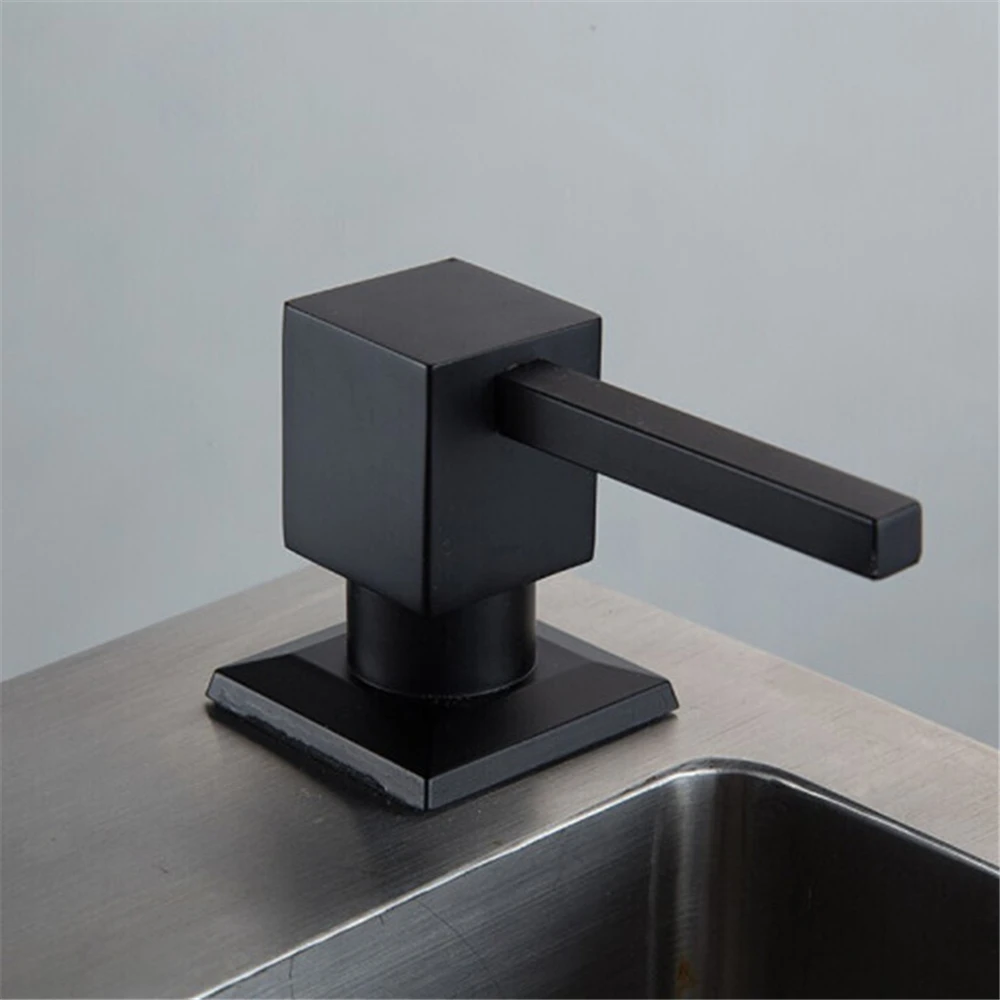 Stainless Steel Sink Liquid Soap Dispenser Built-In Lotion Pump Head Kitchen Bathroom Soap Dispenser Press Detergent Dispensers