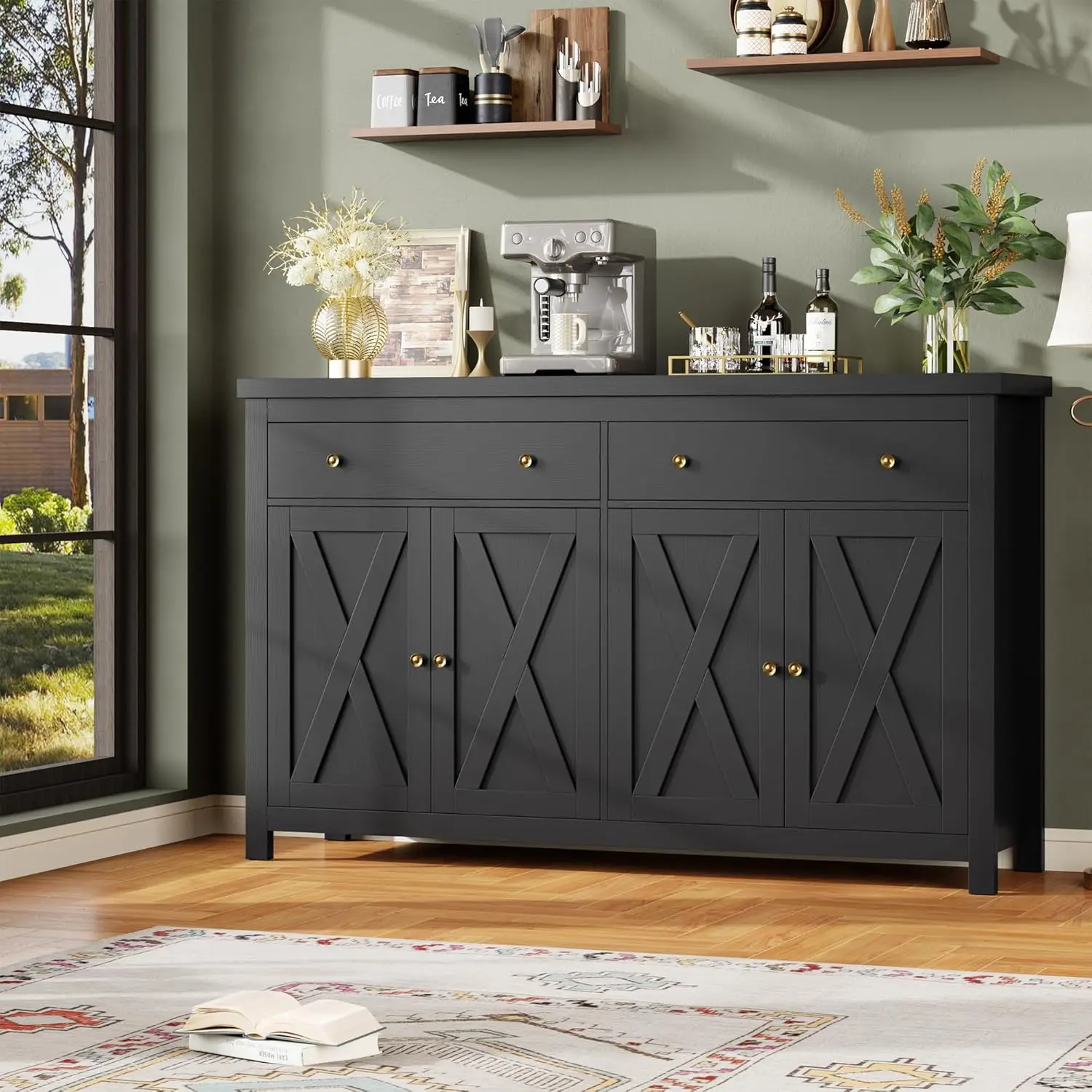 Sideboard Buffet Cabinet with Storage, 55