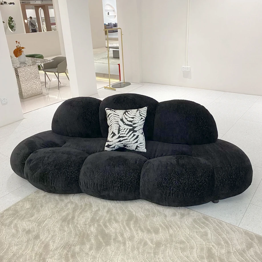 Factory Wholesale Modern Living Room Couch Furniture Hotel Lobby  Velvet Fabric Comfortable Lounge Cloud Sofa