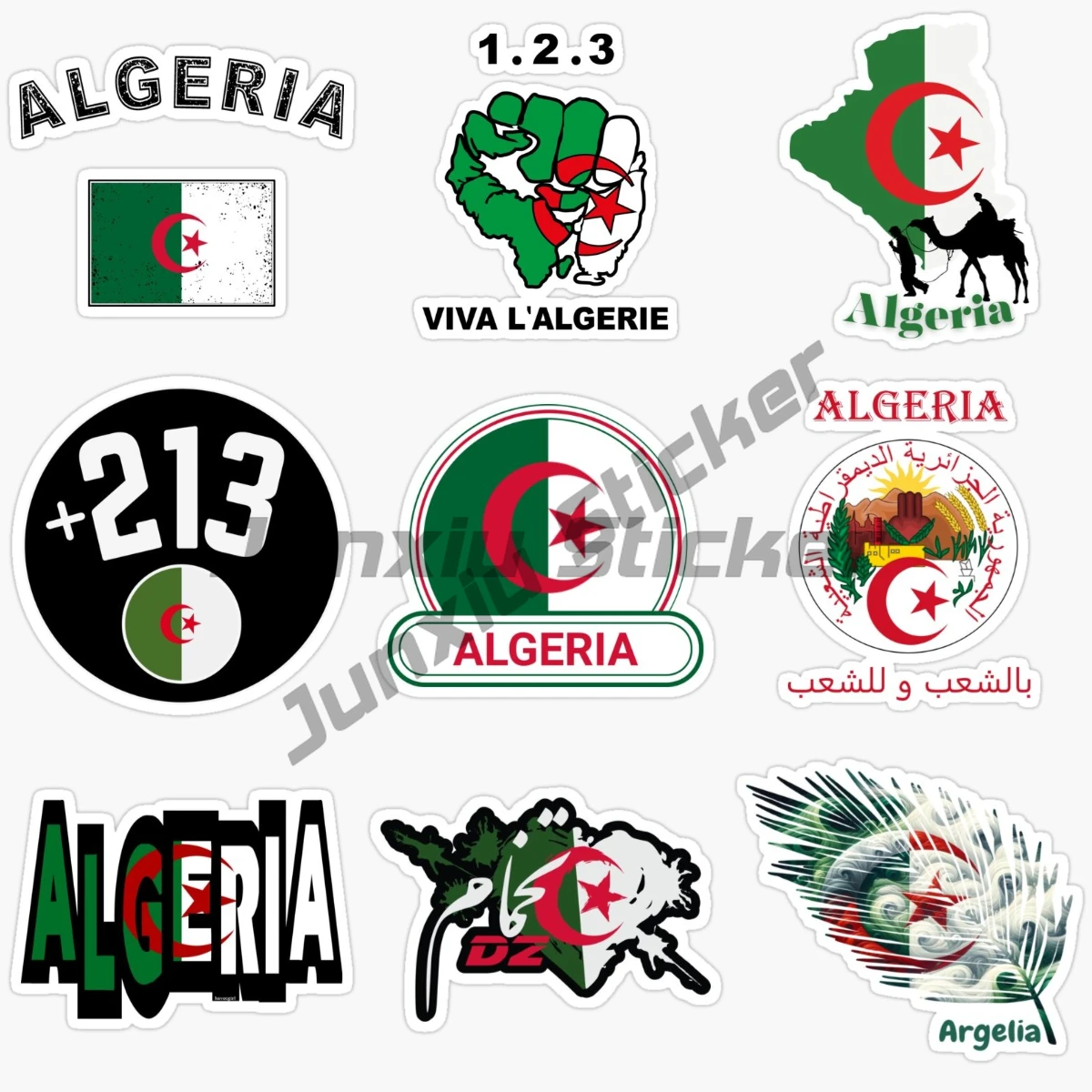 

ALGERIA Flag Map Sticker for Bicycle Van Laptop Motorcycle Wall Car Window Glass Off-road Decal Customizable Vinyl Self-adhesive