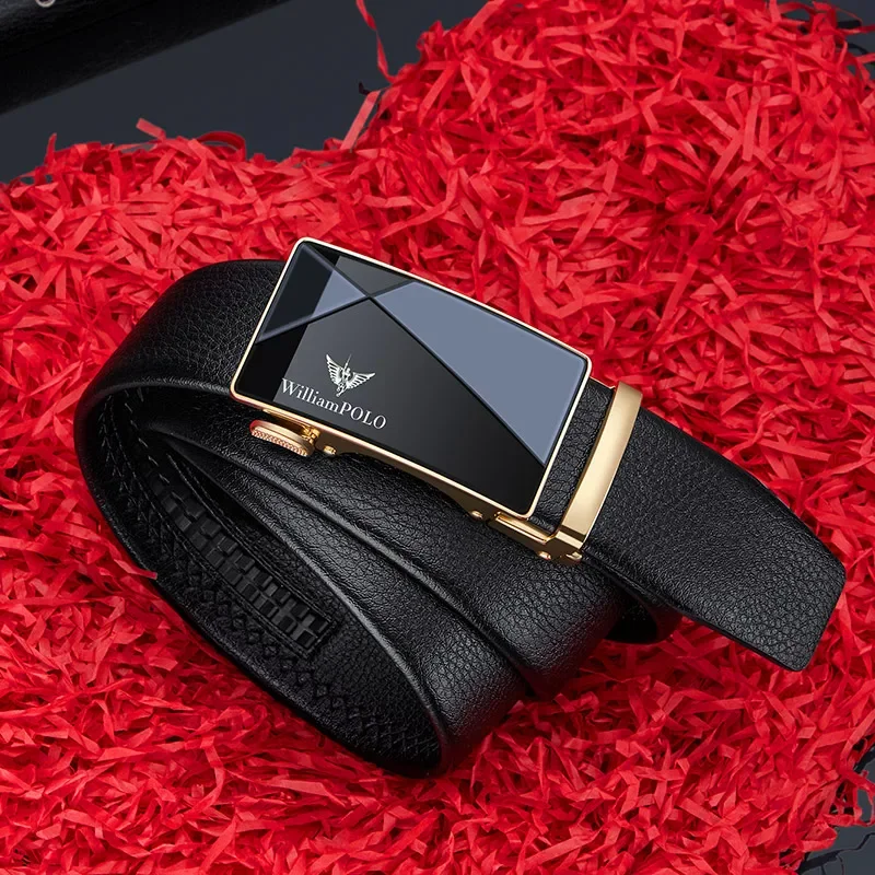 Men's leather lead layer cowhide automatic buckle men's leather belt men's automatic buckle layer cowhide youth fashion business