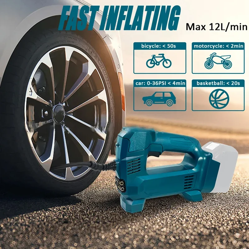 For Makita 18V Battery Electric Inflator Air Compressor Inflatable Pump Cordless Electric Air Pump Portable Car Bike Tire Ball