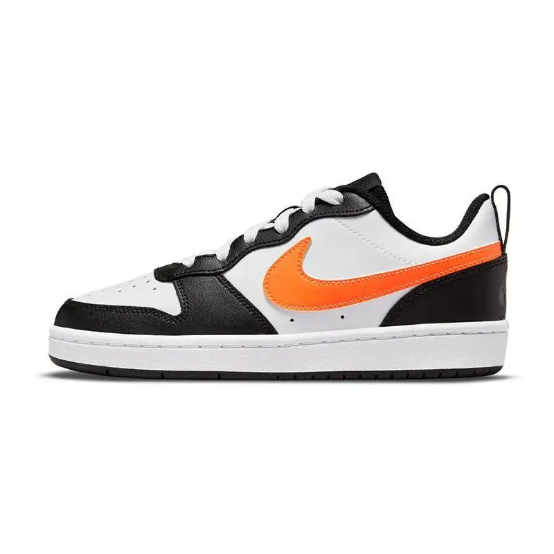 

Nike Court Borough 2 Low White Black Orange Gs Sneakers Shoes Bq5448-115 With Original Box