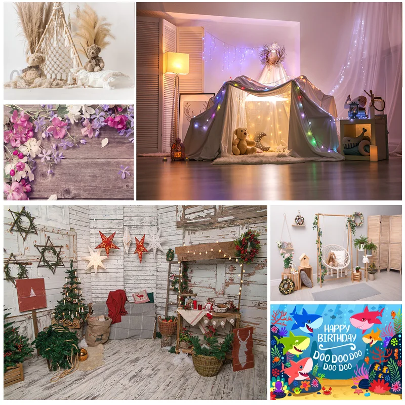 

SHENGYONGBAO Art Photography Backdrops Props Flower Board Landscape Children's Birthday Photo Studio Background ZHDT-04