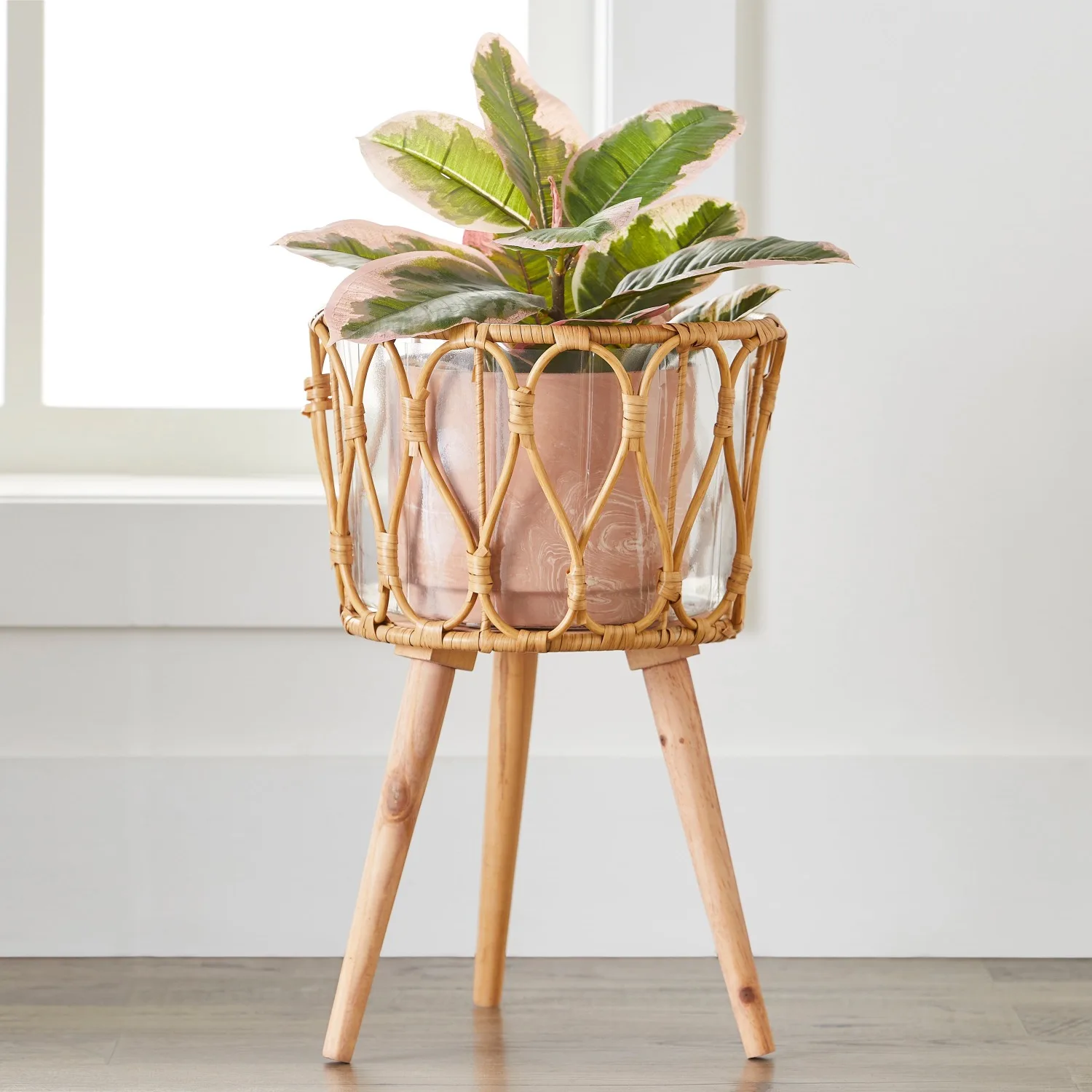 

12 in Dia Willow Sage Beige Planter