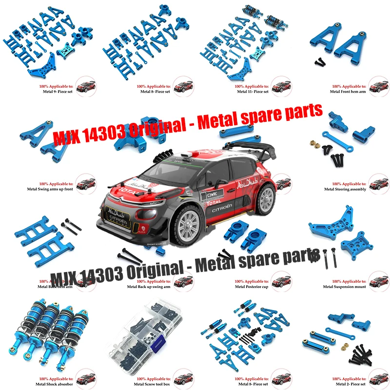 Mjx Hyper Go 1/14 14301 14302 14303 Upgrade Parts Metal Vulnerable Parts Set for  Rc Car CNC Aluminum Accessories