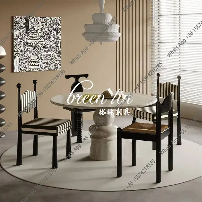 

Круглый стол N68 из предварительно окрашенного массива дерева/винтажный обеденный стол на несколько персон/классический американский многофункциональный журнальный столик для гостиной