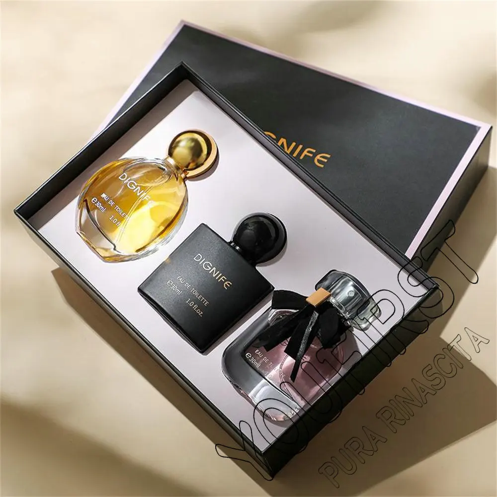 High Quality Perfume Women 90ml Original Dames Parfum Femme Floral Fruity Scent Body Spray Perfumes De Mujer Gift Box 3pcs Set