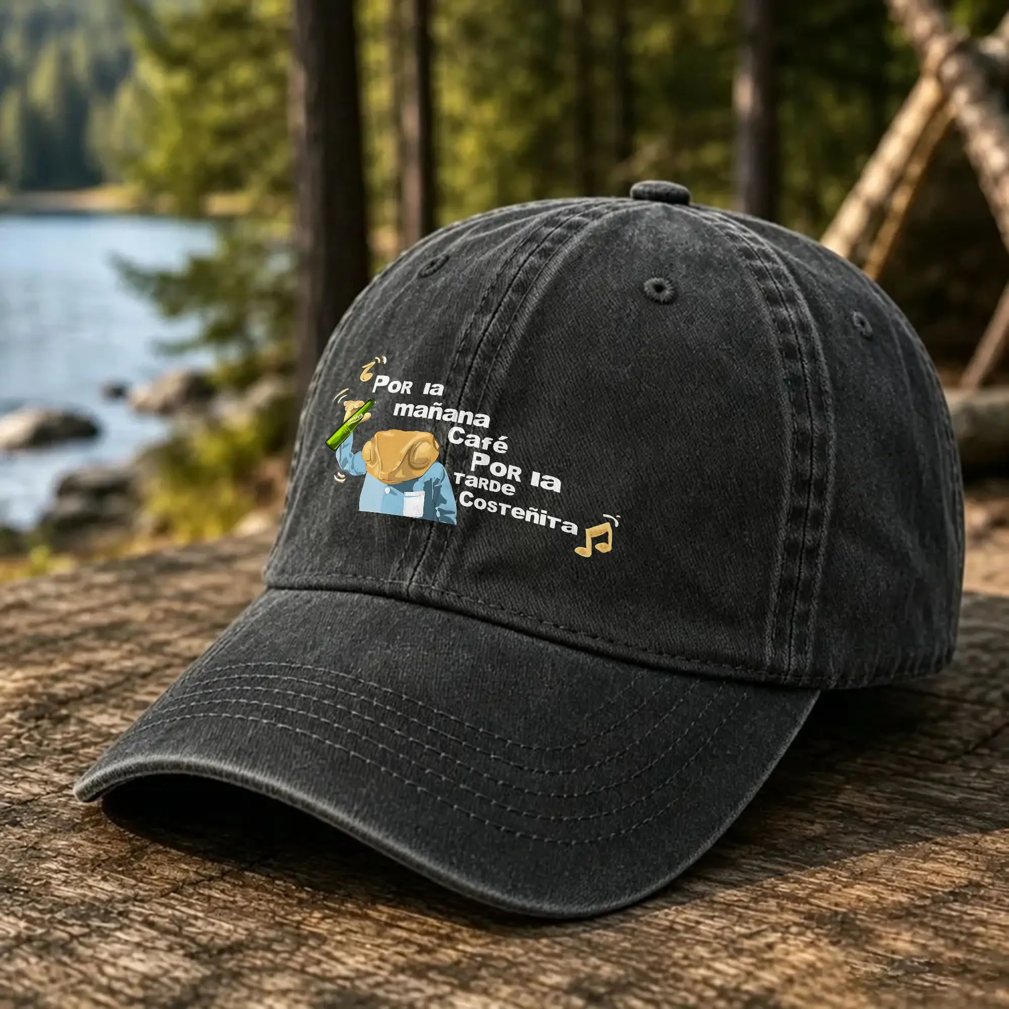 Washed Baseball Cap Coffee In The Morning, In The Afternoon  Bads Bunnys Summer Trucker Hat For Female Male Sun Baseball Caps