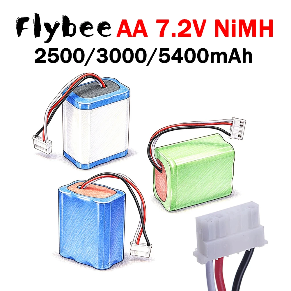 NI-MH 7.2V Rechargeable Battery 2500mah/3000mah/5400mah for iRobot Braava 380T 380 390T and Mint 5200 5200B 5200C Vacuum Cleaner