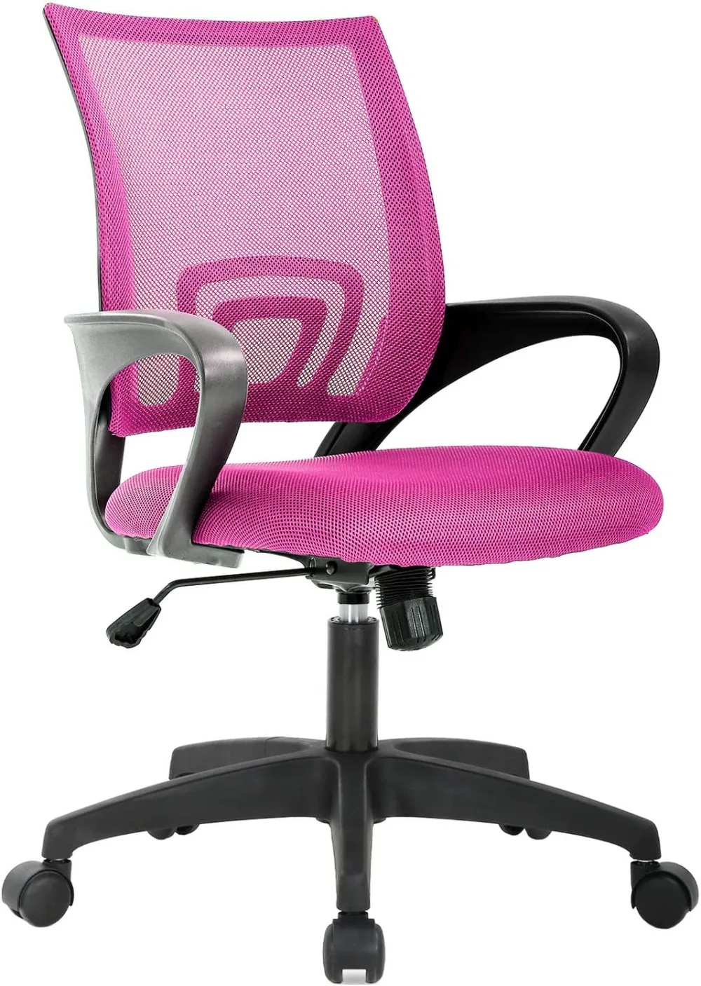 Ergonomic Office Chair Desk Chair Mesh Computer Chair with Lumbar Support Executive Rolling Swivel Adjustable Home Mid Back Pink